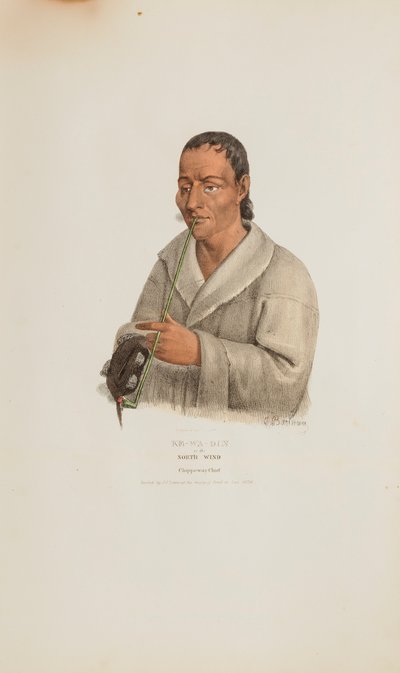 KE-WA-DIN eller Nordvinden; En Chippeway-høvding, fra The Aboriginal Portfolio af James Otto Lewis