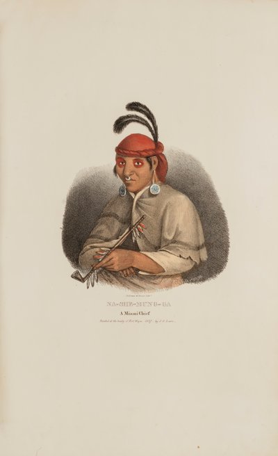 NA-SHE-MUNG-GA, en Miami-høvding, fra The Aboriginal Portfolio af James Otto Lewis