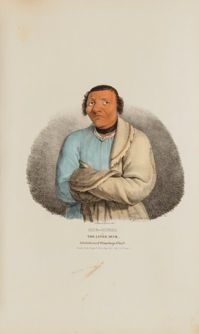 SHE-SHEBA eller Den lille and; en berømt Winnebago-høvding, fra The Aboriginal Portfolio af James Otto Lewis
