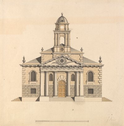 Design for a Church: Elevation of the West Front af James Paine