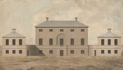 Shrubland Hall, Suffolk: Elevation af James Paine