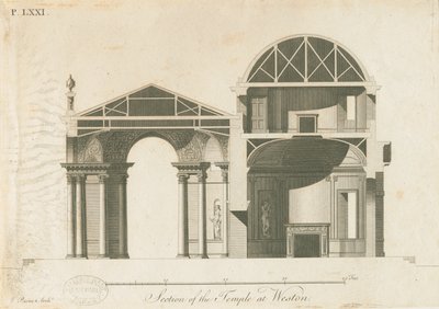 Weston-under-Lizard - The Temple of Diana: gravering, nd [c 1765-1770] af James Paine