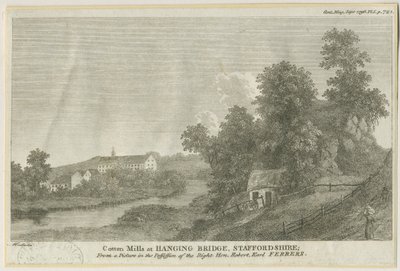 Mayfield - Hanging Bridge: gravering, nd [c 1796] af James Peller Malcolm