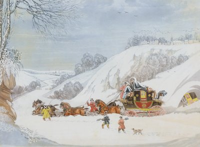 A Mail in Deep Snow, indgraveret af George Hunt af James Pollard