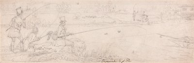 Bundfiskeri nær Totten Mill (grafit på papir) af James Pollard