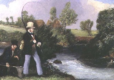 Fiskescene (olie om bord) af James Pollard