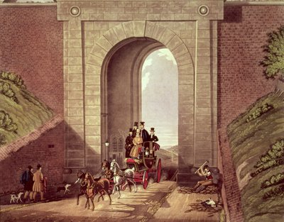Highgate Tunnel, graveret af George Hunt, ca. 1830 af James Pollard