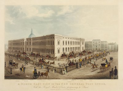 Nordøst udsigt over det nye postkontor, 1829 af James Pollard