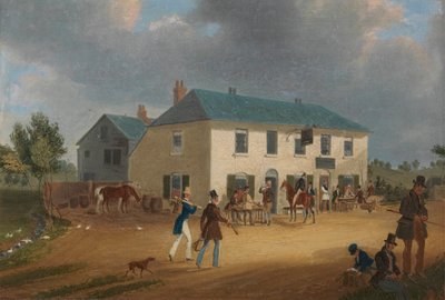 Uden for Pike and Anchor Inn ved Ponders End, Middlesex af James Pollard