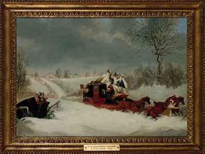 The Liverpool Mail i en snestorm nær St. Albans, 1837 af James Pollard