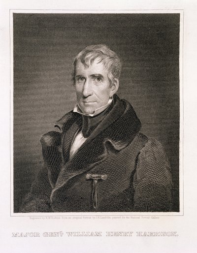 Generalmajor William Henry Harrison, graveret af Richard W. Dodson (1812-67) af James Reid Lambdin