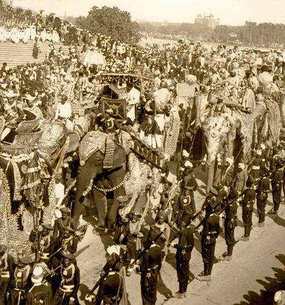 Den store Durbar procession, Delhi, Indien. 1903 (foto) af James Ricalton