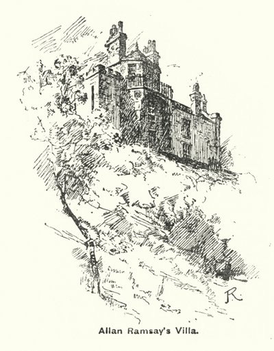 Allan Ramsays villa (litho) af James Riddel