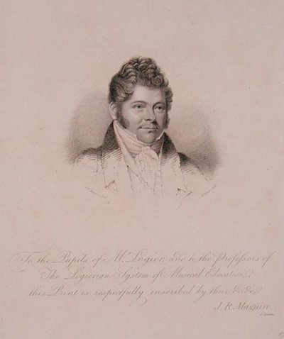 Portræt af Johann Bernhard Logier (1777-1846) graveret af H. Meyer (stik) af James Robert (after) Maguire