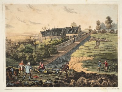 Et frontbillede af gården ved La Haye Sainte af James Rouse