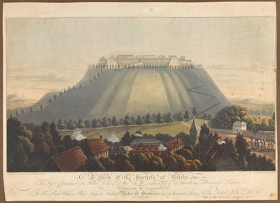 Udsigt over fæstningen Bitche. Et depot for afstraffelse for britiske krigsfanger, 1799 af James Rouse