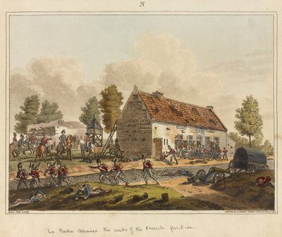 La Belle Alliance, centrum for den franske stilling, fra 
