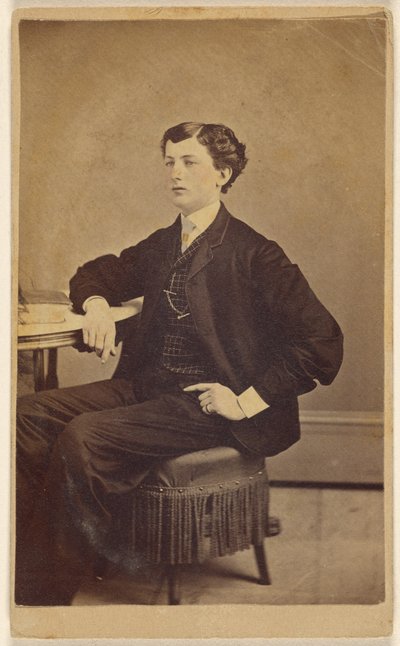 [Uidentificeret ung mand sidder ved et bord]. af James S. Woodley