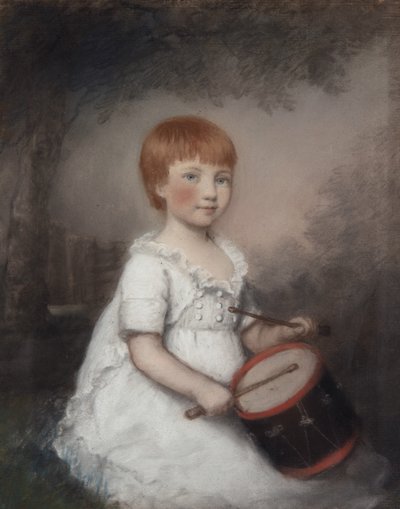 Miss Collard as a Child (pastel på gråt papir) af James Sharples