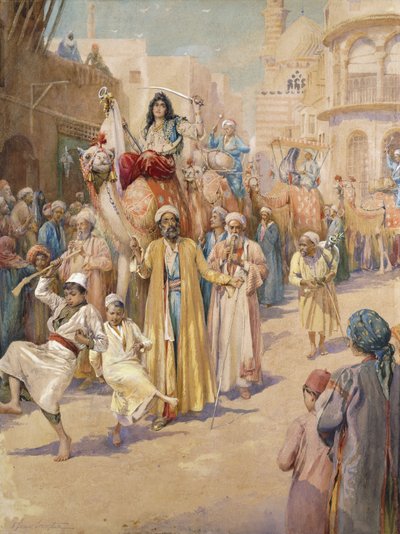 En arabisk bryllupsoptog gennem Cairo, af James Shaw Crompton