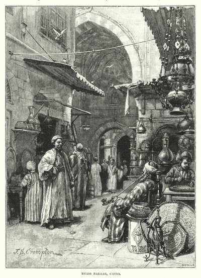 Messingbasar, Cairo (gravering) af James Shaw Crompton