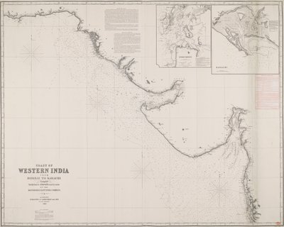 Vestindiens kyst fra Bombay til Karachi, hovedsageligt baseret på opmålinger foretaget efter ordre fra det ærede ostindiske kompagni. af James & Son Imray