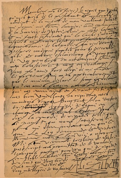 Et brev fra dronning Elizabeth I 1533-1603 til kong James VI 1566-1625, 1898 af James Stillie