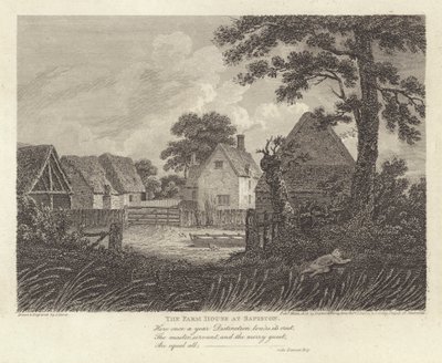 Robert Bloomfield, digter: The Farm House at Sapiston (gravering) af James Storer