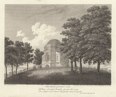 Robert Bloomfield, digter: The Temple in Euston Park (gravering) af James Storer