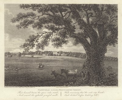 Robert Bloomfield, digter: Wakefield Lodge, Whittlebury Forest (gravering) af James Storer
