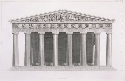 Forside af en klassisk bygning, bind II, kapitel I, plade III, fra "The Antiquities of Athens", af James Stuart af James Stuart