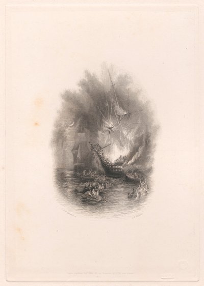 Fire at Sea (vignet) af James T. Willmore