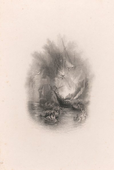 Fire at Sea (vignet) af James T. Willmore