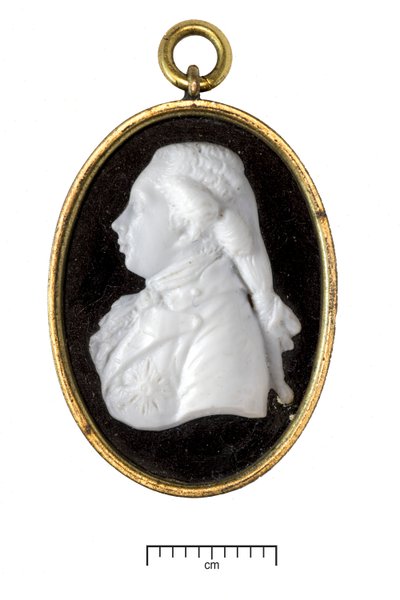 George IV, som Prince of Wales, ca. 1790 (hvidt glas i forgyldt metalramme) af James Tassie
