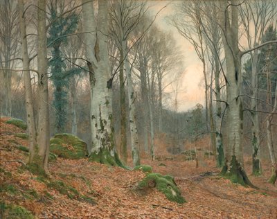 En walisisk skov om vinteren (wc på papir) af James Thomas Watts