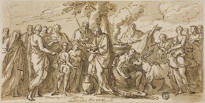 Lupercalia (recto) og skitser af figurer (verso) af James Thornhill