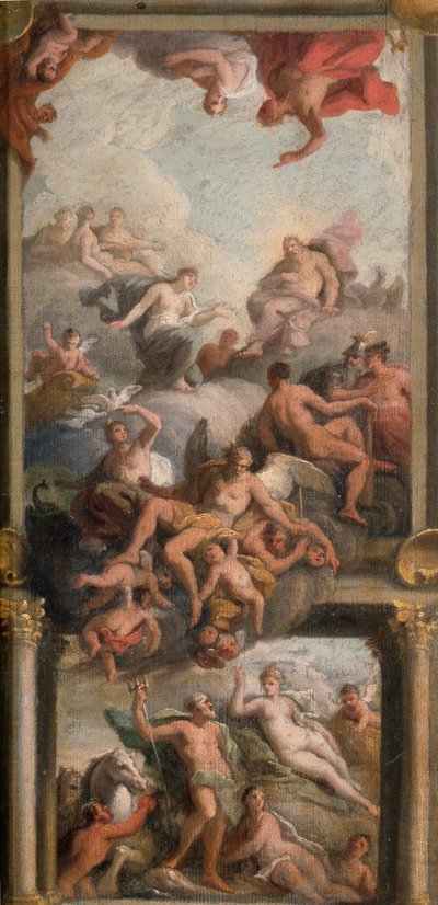 Olympisk scene, ca. 1720 (olie på lærred) af James Thornhill