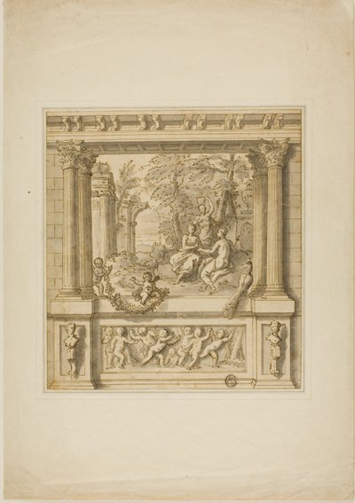 Vægdekoration med Historien om Egeria og Numa Pompilius af James Thornhill