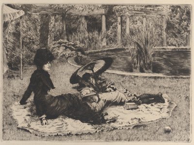 På græsset, 1880. af James Tissot