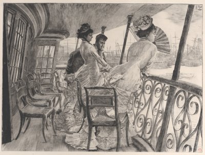 Galleriet hos H.M.S. Calcutta Souvenir af en bold om bord La galerie du Calcutta..., 1876. af James Tissot
