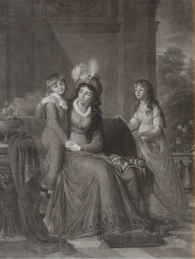 Portræt af Ekaterina Sergeevna Samoylova, født Trubetskaya 1763-1830 med børn, 1797 af James Walker