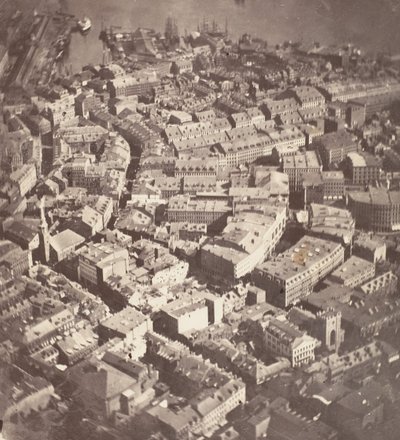 Boston, som ørnen og vildgåsen ser det, 1860. af James Wallace Black