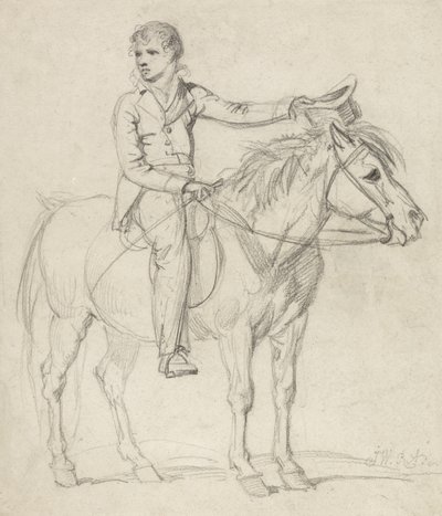 Lord Stanhope (1753-1816) som en dreng, der rider på en pony (blyant på papir) af James Ward