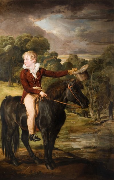 Portræt af Lord Stanhope 1805-66 Riding A Pony, 1815. af James Ward