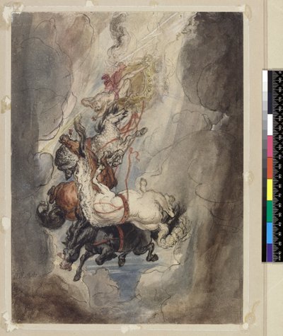 Study for the Fall of Phaethon, ca. 1808 (grafit, pen, blæk og wc) af James Ward