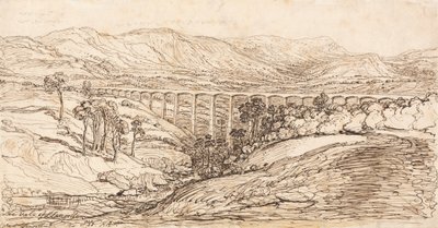 The Vale of Llangollen (pen & brunt blæk på papir) af James Ward