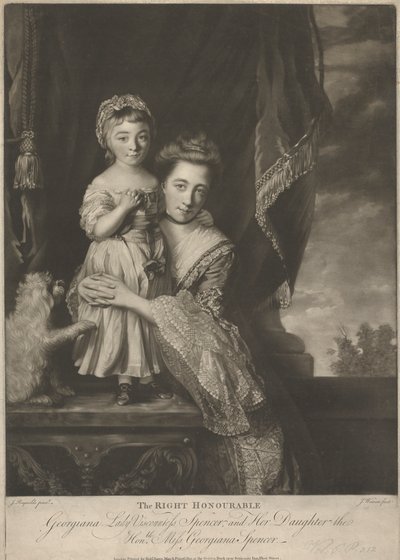 Margaret Georgiana Spencer, (født Poyntz), grevinde Spencer, og hendes datter, Georgiana Cavendish, (født Spencer), hertuginde af Devonshire af James Watson