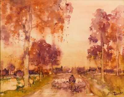 En regnvejrsdag (akvarel) af James Watterston Herald