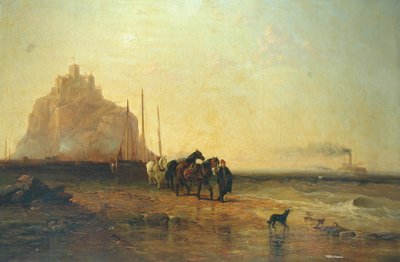Aften ud for St Michaels Mount, 1855 af James Webb