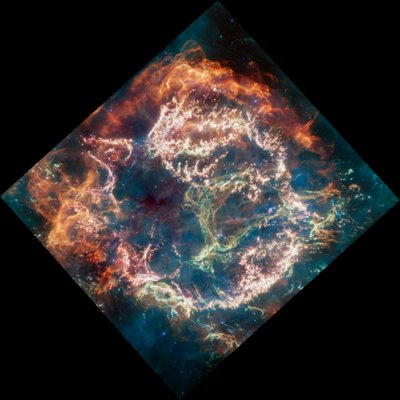 Cassiopeia A (MIRI-billede) af James Webb Space Telescope (NASA)